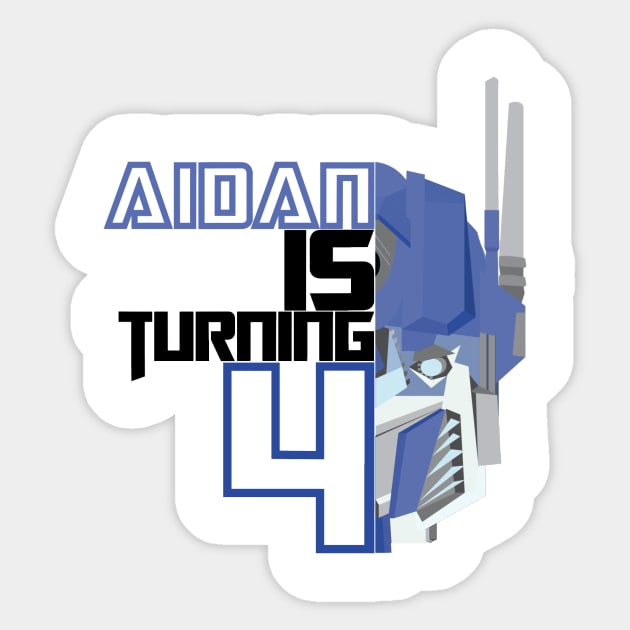 aidan is turning 4 prime Sticker by Jnyce